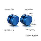 Maxbell 4 Pairs Mens Women Non Piercing Ear Stud Clip On Round Magnetic Earrings