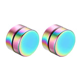 Maxbell 4 Pairs Mens Women Non Piercing Ear Stud Clip On Round Magnetic Earrings