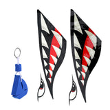 Maxbell 2 Pieces Shark Teeth Mouth Decals Stickers + Sailing Ship Floating Key Chain