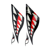 Maxbell 2 Pieces Shark Teeth Mouth Decals Stickers + Sailing Ship Floating Key Chain