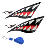 Maxbell 2 Pieces Shark Teeth Mouth Decals Stickers + Sailing Ship Floating Key Chain
