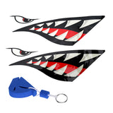 Maxbell 2 Pieces Shark Teeth Mouth Decals Stickers + Sailing Ship Floating Key Chain