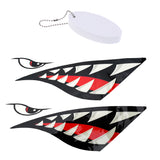 Maxbell 2 Pieces Shark Teeth Mouth Decals Stickers + Surfboard Floating Key Chain