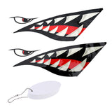 Maxbell 2 Pieces Shark Teeth Mouth Decals Stickers + Surfboard Floating Key Chain