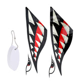 Maxbell 2 Pieces Shark Teeth Mouth Decals Stickers + Surfboard Floating Key Chain