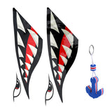 Maxbell 2 Pieces Shark Teeth Mouth Decals Stickers + Blue Anchor Floating Key Chain