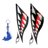 Maxbell 2 Pieces Shark Teeth Mouth Decals Stickers + Dolphin Floating Key Chain