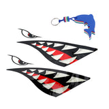 Maxbell 2 Pieces Shark Teeth Mouth Decals Stickers + Dolphin Floating Key Chain