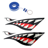 Maxbell 2 Pieces Shark Teeth Mouth Decals Stickers + Buoy Shaped Floating Key Chain