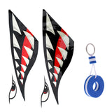 Maxbell 2 Pieces Shark Teeth Mouth Decals Stickers + Buoy Shaped Floating Key Chain