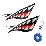 Maxbell 2 Pieces Shark Teeth Mouth Decals Stickers + Buoy Shaped Floating Key Chain