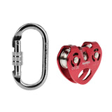 Maxbell Mountaineering Rock Climbing Zip Line Wire Cable Trolley Pulley + Carabiner