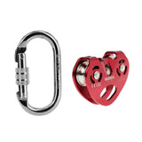 Maxbell Mountaineering Rock Climbing Zip Line Wire Cable Trolley Pulley + Carabiner