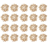 Maxbell 20pcs Crystal Rhinestone Plum Flower Button Flatback Embellishments DIY 20mm