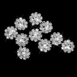 Maxbell 20 x Clear Crystal Floral Button Flatback Decor DIY Craft Embellishment 12mm