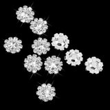 Maxbell 20 x Clear Crystal Floral Button Flatback Decor DIY Craft Embellishment 12mm