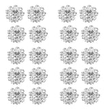 Maxbell 20 x Clear Crystal Floral Button Flatback Decor DIY Craft Embellishment 12mm