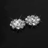 Maxbell 20 x Clear Crystal Floral Button Flatback Decor DIY Craft Embellishment 12mm