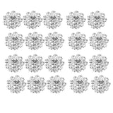 Maxbell 20 x Clear Crystal Floral Button Flatback Decor DIY Craft Embellishment 12mm