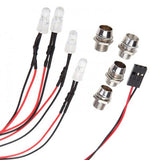 Maxbell 4 LED RC Car LED Lamp   White+3mm Red Light Headlights Taillights Set