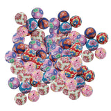 Maxbell 100x Floral Polymer Clay Balls Round Beads Craft Findings 10mm