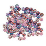 Maxbell 100x Floral Polymer Clay Balls Round Beads Craft Findings 10mm