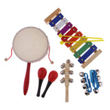 Maxbell Kids Musical Instruments Percussion Toy Rhythm Band Xylophone Drum Bell Set