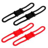 Maxbell 4Pcs Bike Silicone Elastic Band Flashlight Phone Strap Ribbon Mount Holder