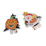 Maxbell New Halloween Pumpkin & Santa Claus Golf Ball Marker with Magnetic Hat Clip