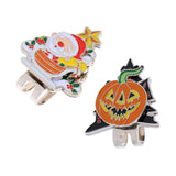 Maxbell New Halloween Pumpkin & Santa Claus Golf Ball Marker with Magnetic Hat Clip