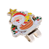 Maxbell Christmas Gifts Mini Santa Claus Alloy Hat Clip Magnetic with Removable Golf Ball Marker, 10 Pieces