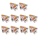 Maxbell Christmas Gifts Mini Santa Claus Alloy Hat Clip Magnetic with Removable Golf Ball Marker, 10 Pieces