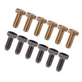 Maxbell 12 Pieces Guitar Tremolo Bridge Locked String Saddles Screws Gold Black