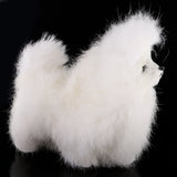 Maxbell Lifelike Plush Simulation Animal Model Realistic Dog for Home Ornament Desktop Decor Kid Toy Gift Collectibles