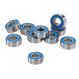 Maxbell 10 Pieces AXA1221 Steel Ball Bearings with Blue Rubber Seals 5x11x4mm for 1/10 AXIAL SCX10 RC Racing Car Parts