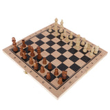 Maxbell 29 x 29cm 3 in 1 Fold Chess Set Board Game Checkers Backgammon Draughts M