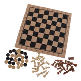 Maxbell 29 x 29cm 3 in 1 Fold Chess Set Board Game Checkers Backgammon Draughts M