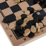 Maxbell 23.8x23.8cm 3 in 1 Fold Chess Set Board Game Checkers Backgammon Draughts S