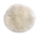 Maxbell 2Pcs Artificial Sheepskin Rug Fluffy Home Fllor Carpet Seat Cushion Round