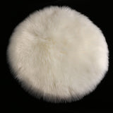 Maxbell 2Pcs Artificial Sheepskin Rug Fluffy Home Fllor Carpet Seat Cushion Round