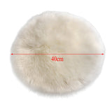 Maxbell 2Pcs Artificial Sheepskin Rug Fluffy Home Fllor Carpet Seat Cushion Round