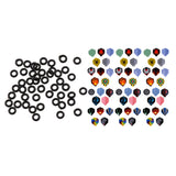 Maxbell 60Pcs Standard Dart Flights with 100Pcs Gaskets Shaft O-Rings Grommet Washer