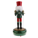 Maxbell 30CM Hand Painted Wood Wind Up Drummer Nutcracker Figure Musical Box Toy Xmas Decor Gifts Home Yard Ornament  - Green