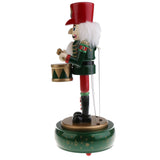 Maxbell 30CM Hand Painted Wood Wind Up Drummer Nutcracker Figure Musical Box Toy Xmas Decor Gifts Home Yard Ornament  - Green