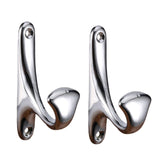 Maxbell 2pcs single coat hat hook wall mounted hook wardrobe hook holder Silver