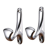 Maxbell 2pcs single coat hat hook wall mounted hook wardrobe hook holder Silver