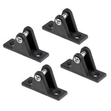 Maxbell 4 Pieces Black Durable Nylon Universal Deck Hinge Angle Side Mount Plate with Bolt