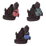 Maxbell 3 Pieces Ceramic Buddha Handcraft Backflow Censer Holders Incense Burner Set