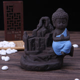 Maxbell 3 Pieces Ceramic Buddha Handcraft Backflow Censer Holders Incense Burner Set