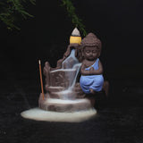 Maxbell 3 Pieces Ceramic Buddha Handcraft Backflow Censer Holders Incense Burner Set